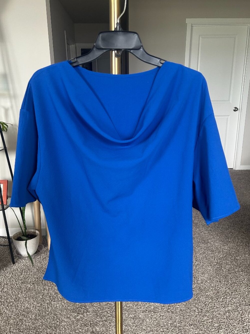 Royal Blue Cowl Neck Top